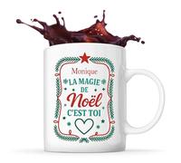 Planetee Mug Monique Magie de noël Rectangle - Tasse Originale - Secret santa Cadeau Noël Humour Insolite Collègue