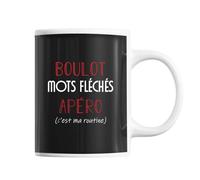 Planetee Mug Mots Fléchés C'est ma Routine | Tasse Humour