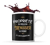 Planetee Mug noir Propriété du Meilleur Menuisier