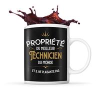Planetee Mug noir Propriété du Meilleur Technicien