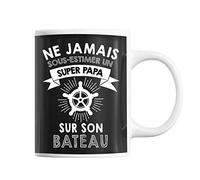 Planetee Mug Papa bateau - Tasse drôle pour Père navigateur - idée cadeau anniversaire Noël fête des Pères