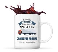 Planetee Mug Parrain Chauffeur Routier | Tasse Originale Cadeau Anniversaire Noël Humour