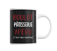 Planetee Mug Pâtisserie C'est ma Routine - Tasse Humour