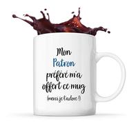 Planetee Mug Patron préféré | Tasse Cadeau Travail Métier Départ Retraite Collègue Anniversaire Noël