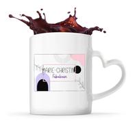 Planetee Mug Personnalisé Prénom Anse Cœur Marie-Christine Fabuleuse Tasse Céramique Café Thé Design Moderne Bohème Pastel - Idée Cadeau Femme Mamie Saint Valentin Fête des Mères Anniversaire