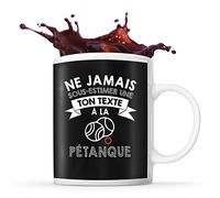 Planetee Mug pétanque Prénom métier âge Personnalisable | Tasse drôle pour Femme Joueuse de Pétanque | idée cadeau anniversaire Noël
