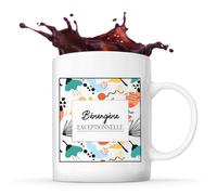 Planetee Mug prénom Bérengère Exceptionnelle tasse café céramique 325 ml tasse prénom design abstrait cadeau femme anniversaire Noël maman collègue
