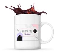 Planetee Mug prénom Henriette Fabuleuse tasse café céramique 325 ml tasse prénom idée cadeau femme anniversaire Noël maman collègue