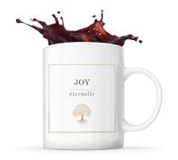 Planetee Mug prénom Joy Éternelle tasse café céramique 325 ml tasse prénom idée cadeau femme anniversaire Noël maman collègue