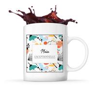 Planetee Mug prénom Maïa Exceptionnelle tasse café céramique 325 ml tasse prénom design abstrait cadeau femme anniversaire Noël maman collègue