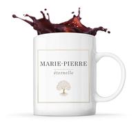 Planetee Mug prénom Marie-Pierre Éternelle tasse café céramique 325 ml tasse prénom idée cadeau femme anniversaire Noël maman collègue