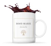 Planetee Mug prénom Rose-Marie Éternelle tasse café céramique 325 ml tasse prénom idée cadeau femme anniversaire Noël maman collègue
