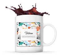 Planetee Mug prénom Victoire Exceptionnelle tasse café céramique 325 ml tasse prénom design abstrait cadeau femme anniversaire Noël maman collègue
