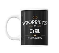 Planetee Mug Propriété de Cyril | Tasse prénom humour