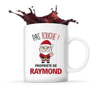 Planetee Mug Raymond Pas Touche Père Noël - Tasse Originale - Secret santa Cadeau Noël Humour Insolite Collègue