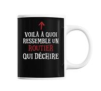 Planetee Mug Routier Qui déchire | Tasse café métier pour collègue de travail ami ou famille | Imprimé en France
