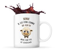 Planetee Mug Serge Doux comme un Agneau | Tasse Prénom Cadeau Anniversaire Noël Humour