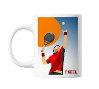 Planetee Mug Smash Padel Puissance - Tasse en Céramique Padel, Idée Cadeau Homme pour Anniversaire ou Noël