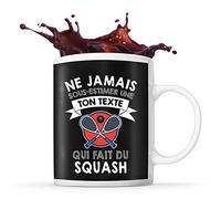 Planetee Mug squash Prénom métier âge Personnalisable | Tasse drôle pour Femme Joueuse de Squash | idée cadeau anniversaire Noël