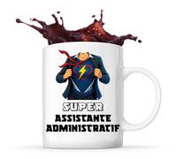 Planetee Mug Super Assistante Administratif | Tasse Originale Cadeau Anniversaire Noël Humour fête des mères