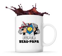 Planetee Mug Super Beau-papa | Tasse Céramique Famille Papa Fête des Pères Cadeau Noël Anniversaire Homme