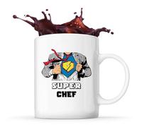 Planetee Mug Super Chef | Tasse Céramique Métier Collègue Cadeau Travail Boulot Départ Retraite