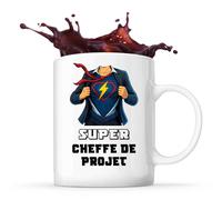 Planetee Mug Super Cheffe De Projet | Tasse Originale Cadeau Anniversaire Noël Humour fête des mères