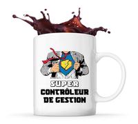 Planetee Mug Super Contrôleur de gestion | Tasse Céramique Métier Collègue Cadeau Travail Boulot Départ Retraite