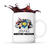 Planetee Mug Super Maître-nageur | Tasse Céramique Métier Collègue Cadeau Travail Boulot Départ Retraite