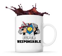 Planetee Mug Super Responsable | Tasse Céramique Métier Collègue Cadeau Travail Boulot Départ Retraite