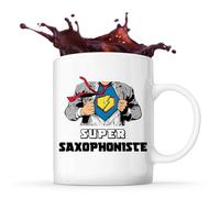 Planetee Mug Super Saxophoniste | Tasse Céramique Métier Collègue Cadeau Travail Boulot Départ Retraite