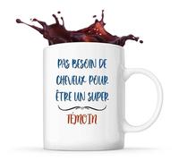 Planetee Mug Témoin Pas Besoin de Cheveux | Tasse Cadeau Famille Amis Anniversaire Noël EVG EVJF mariage