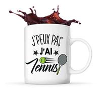 Planetee Mug Tennis | Tasse Cadeau Humour j'peux pas Blanc