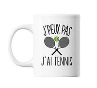 Planetee Mug Tennis | Tasse Cadeau Humour j'peux pas Blanc