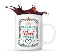 Planetee Mug Théo Magie de noël Rectangle - Tasse Originale - Secret santa Cadeau Noël Humour Insolite Collègue