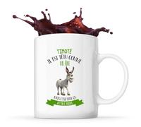 Planetee Mug Timoté il est têtu comme un âne mais c'est pour ça qu'on l'adore | Tasse en Céramique 330 ml Recto Verso Passe au Lave-Vaisselle | Café Thé Bureau Maison