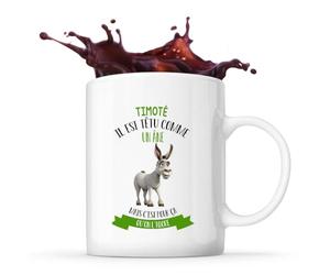Planetee Mug Timoté il est têtu comme un âne mais c'est pour ça qu'on l'adore | Tasse en Céramique 330 ml Recto Verso Passe au Lave-Vaisselle | Café Thé Bureau Maison