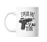 Planetee Mug Tir armes j'peux pas Blanc