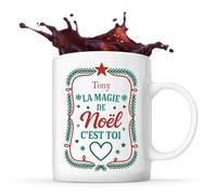 Planetee Mug Tony Magie de noël Rectangle - Tasse Originale - Secret santa Cadeau Noël Humour Insolite Collègue