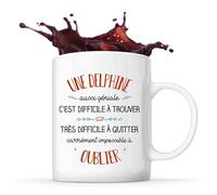 Planetee Mug Une Delphine aussi géniale | Tasse Cadeau Prénom Surnom Nom de Famille Anniversaire Noël