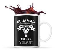 Planetee Mug volant Prénom métier âge Personnalisable | Tasse drôle pour Femme Joueuse de Badminton | idée cadeau anniversaire Noël
