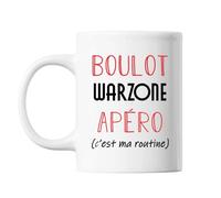Planetee Mug Warzone C'est ma Routine Blanc | Tasse Humour