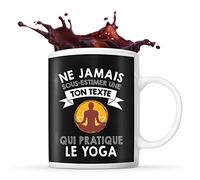 Planetee Mug yoga Prénom métier âge Personnalisable | Tasse drôle pour Femme Yogiste | idée cadeau anniversaire Noël