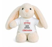 Planetee Peluche Lapin Bébé Doudou Je Veux Devenir Cheffe de Projet comme Maman Cadeau Naissance Nouveau-Né Baby Shower