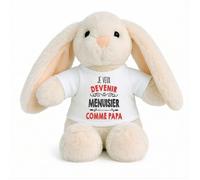 Planetee Peluche Lapin Bébé Doudou Je Veux Devenir Menuisier Comme Papa Cadeau Naissance Nouveau-Né Baby Shower