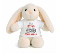 Planetee Peluche Lapin Bébé Doudou Je Veux Devenir Musicienne comme Maman Cadeau Naissance Nouveau-Né Baby Shower