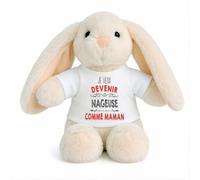 Planetee Peluche Lapin Bébé Doudou Je Veux Devenir Nageuse comme Maman Cadeau Naissance Nouveau-Né Baby Shower