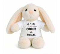 Planetee Peluche Lapin Bébé Doudou Préférée de Sa Marraine Cadeau Naissance Fille Nouveau-Né Baby Shower