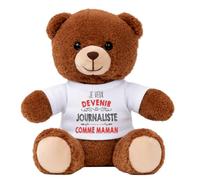 Planetee Peluche Ours Bébé Nounours Journaliste comme Maman Cadeau Naissance Nouveau Né Liste de Naissance Premier Âge Enfant