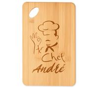 Planetee Planche à découper Chef André cadeau cuisine crémaillère homme